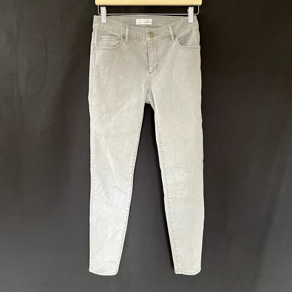 LOFT gray jeans women's size 26‎ modern skinny cotton pockets casual pants